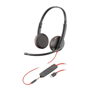 Poly Blackwire 3225 Stereo USB-C Headset +3.5mm Plug +USB-C/A Adapter | 8X229AA