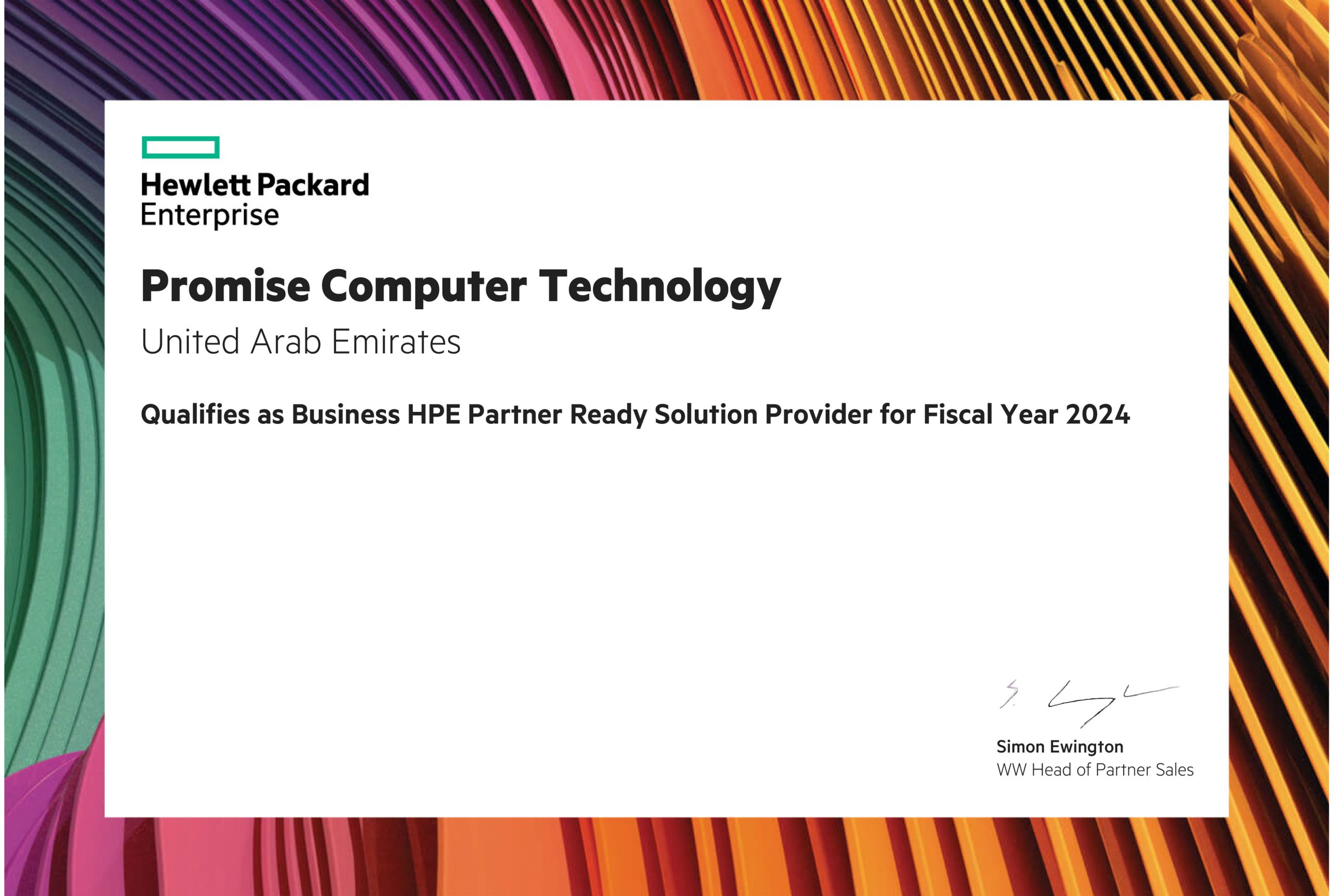HPE Partner Certificate