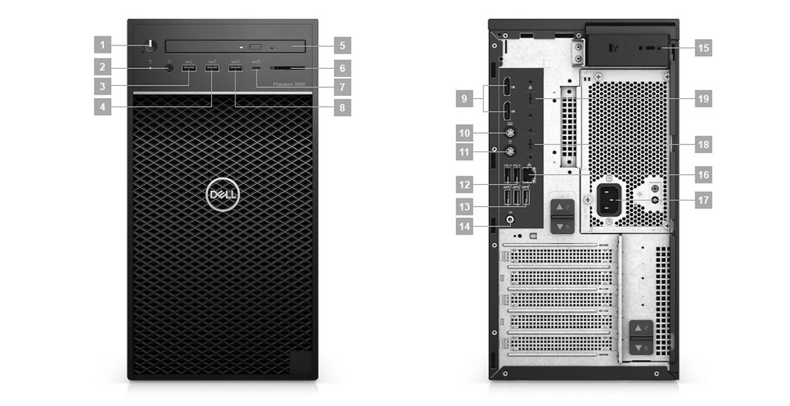 Comparison between HP Z2 G8 Tower, Dell precision T3650 and Thinkstation P350 8 I